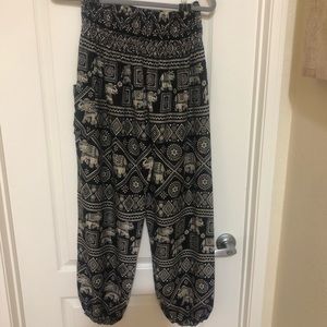 👇🏻$Reduced to lowest price 2 Boho pants with elephant 🐘 design pattern.